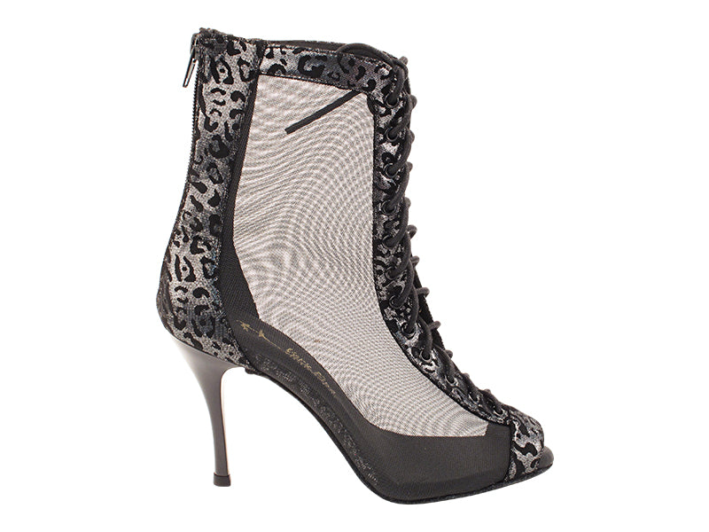 VFBoot Latin 3305 Black Leopard & Black Mesh with 3.5" Stiletto Black Heel (TG1) in the photo