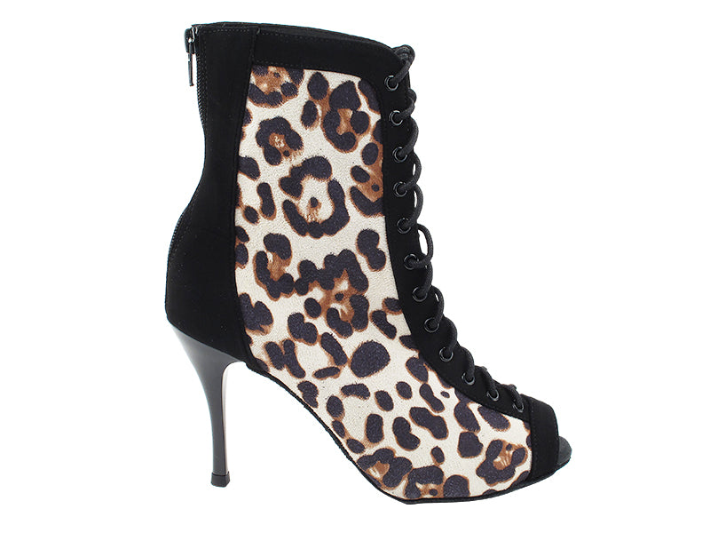 VFBoot Latin 3305 Black Nubuck & Cheetah Velvet with 3.5" Stiletto Black Heel (TG1) in the photo