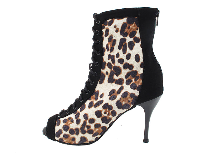 VFBoot Latin 3305 Black Nubuck & Cheetah Velvet with 3.5" Stiletto Black Heel (TG1) in the photo