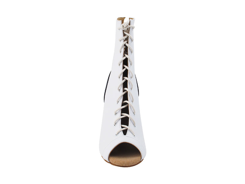 VFBoot Latin 3308 White Leather & Black Patent with 3.5" Stiletto Black Plated Heel (TG1) in the photo