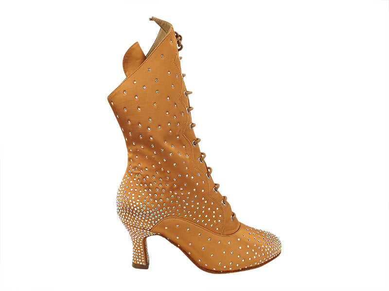 VFBoot SeraCanCanCC 153 Tan Satin with 2.5" Spool Heel (PG) in the photo