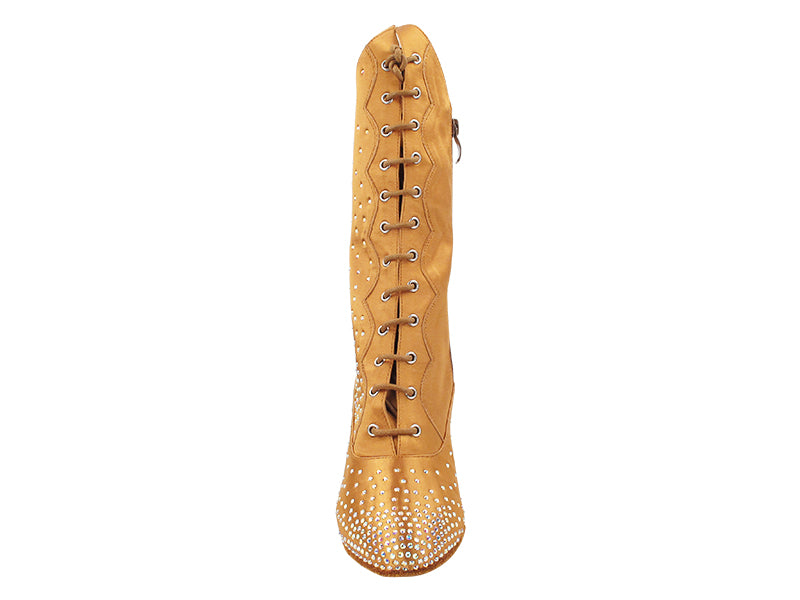 VFBoot SeraCanCanCC 153 Tan Satin with 2.5" Spool Heel (PG) in the photo
