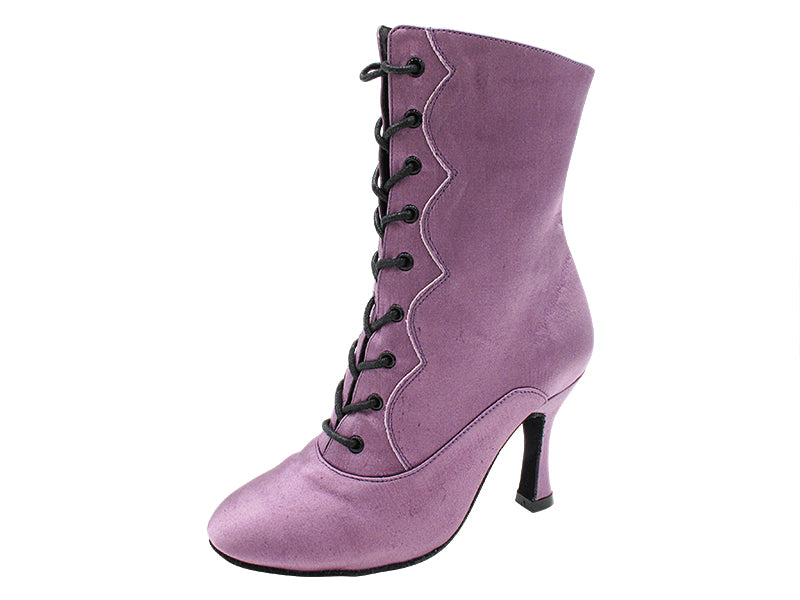VFBoot NVSCCanCan 182 Lavender Satin with 3" Flare Heel (YQG) in the photo