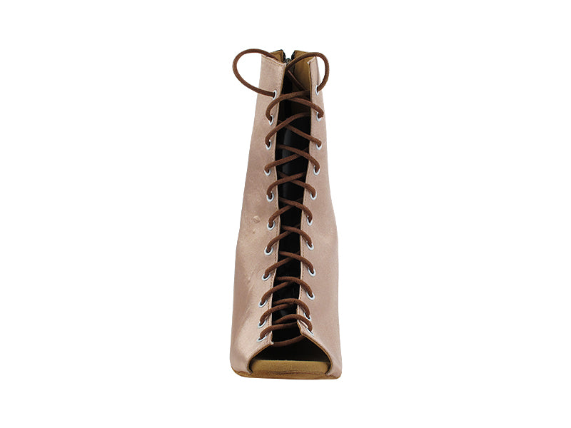 VFBoot Latin 3307 123 Beige Satin with 3" Flare Heel (50059) in the photo