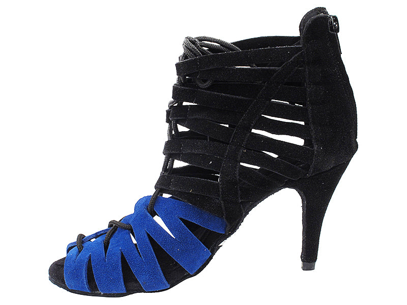 VFBoot Latin 3903 Black Suede & Navy Blue Suede with 3" Stiletto Heel (428) in the photo