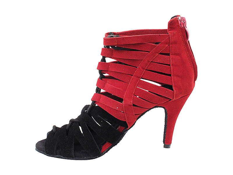 VFBoot Latin 3903 Black Suede & Red Suede with 3" Stiletto Heel (428) in the photo