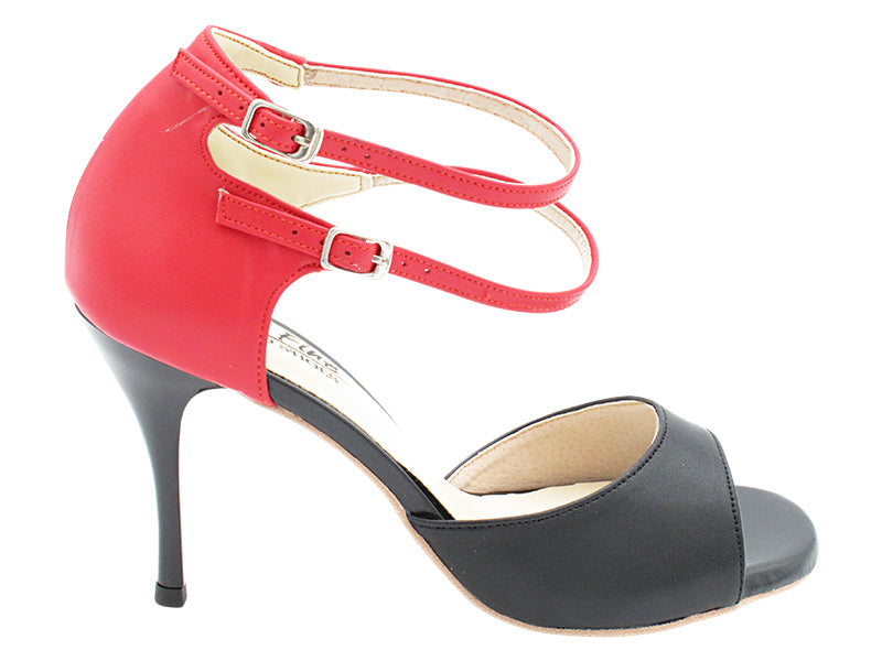 VFTango 002 Black Leather & Red Leather with (TG1) 3.5 inch Stiletto Heel in the photo