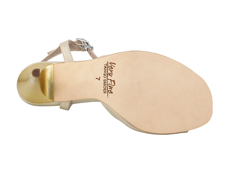 VFTango 007 Light Gold Leather with 3.5" Stiletto Gold Heel (TG1) in the photo