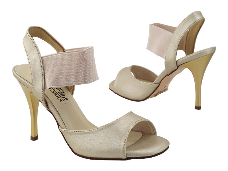 VFTango 027 Light Gold Leather with 3.5" Stiletto Gold Heel (TG1) in the photo