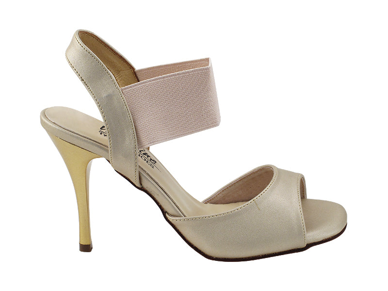VFTango 027 Light Gold Leather with 3.5" Stiletto Gold Heel (TG1) in the photo