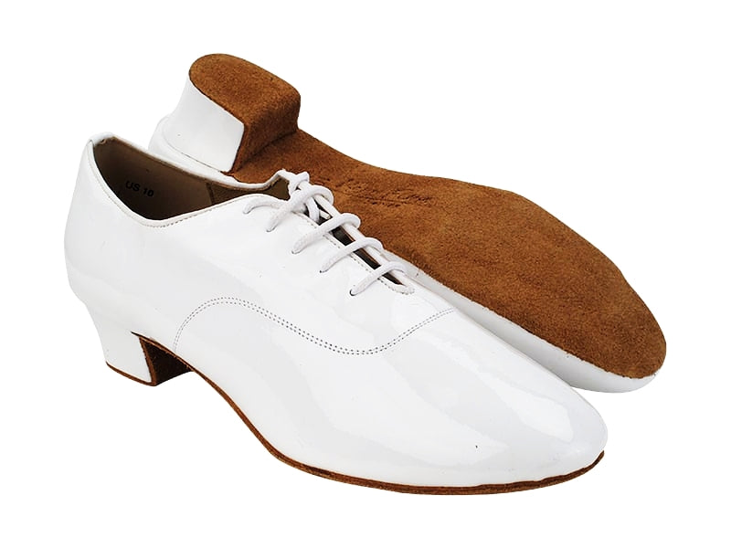 C2301 White Patent with 1.5" Latin Heel in the photo