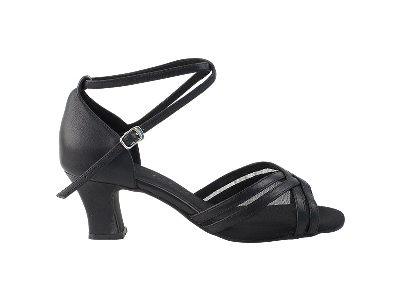 C5017 Black Leather with 1.6" Medium Heel in the photo
