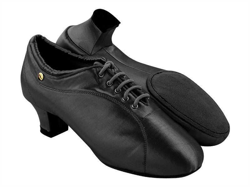 CD1116 Black Satin with 1.5" Thick Cuban Heel (3G09) in the photo