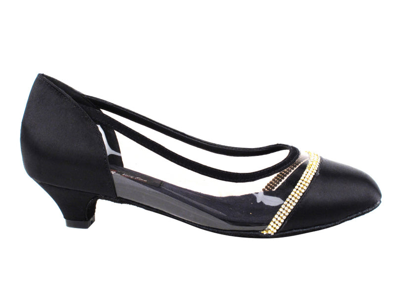 CD5502 Talon cubain en satin noir