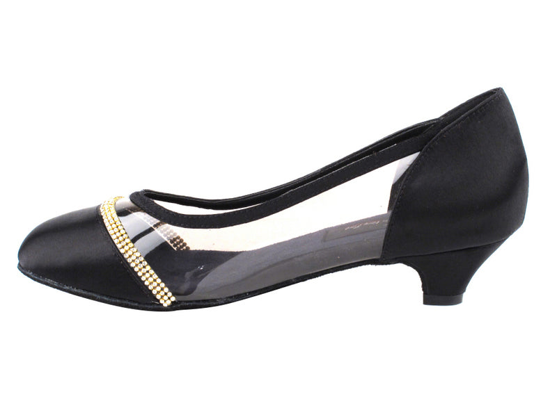 CD5502 Talon cubain en satin noir