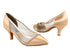 CD5502 Tan Satin with 2.5" Slim heel in the photo