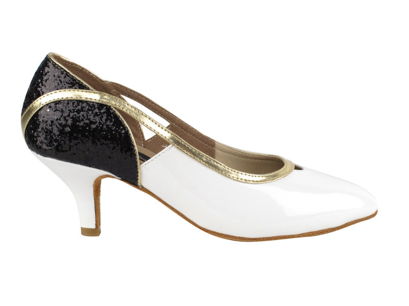 CD5503 Noir pailleté et blanc verni