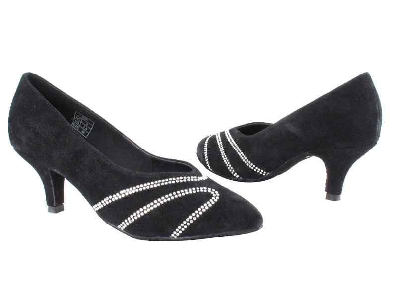 CD5504 Black Suede with 2.5" Slim heel in the photo