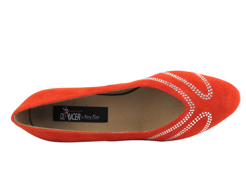 CD5504 Red Suede Cuban Heel