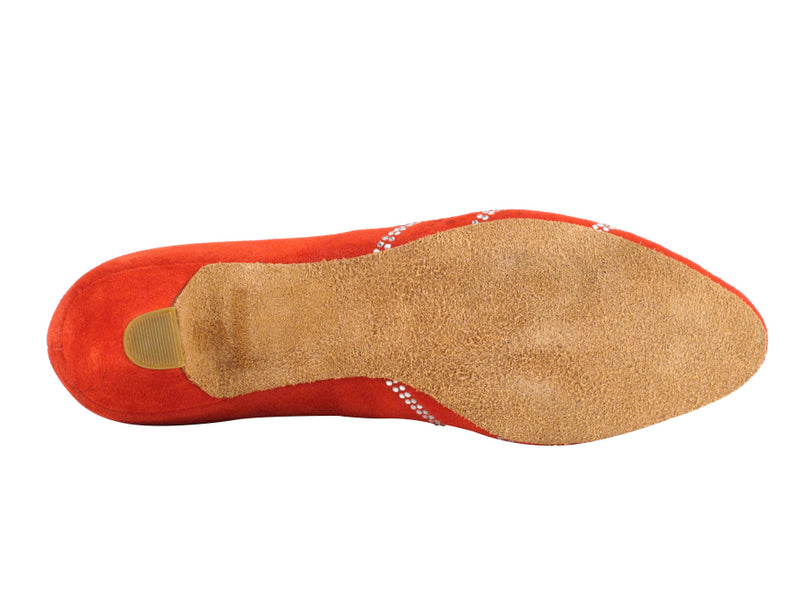 CD5504 Red Suede Cuban Heel