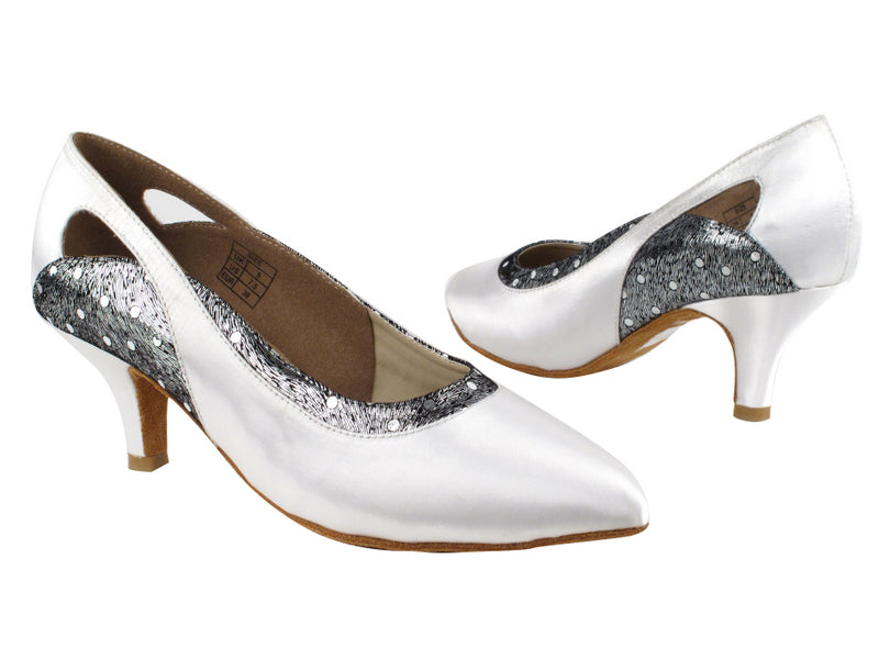 CD5505 White Satin with 2.5" Slim heel in the photo