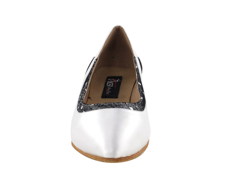 CD5505 Talon cubain en satin blanc