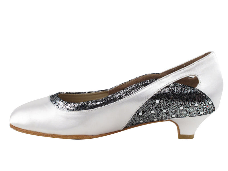 CD5505 Talon cubain en satin blanc