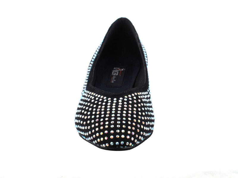 CD5506 Black Suede & Satin Cuban Heel