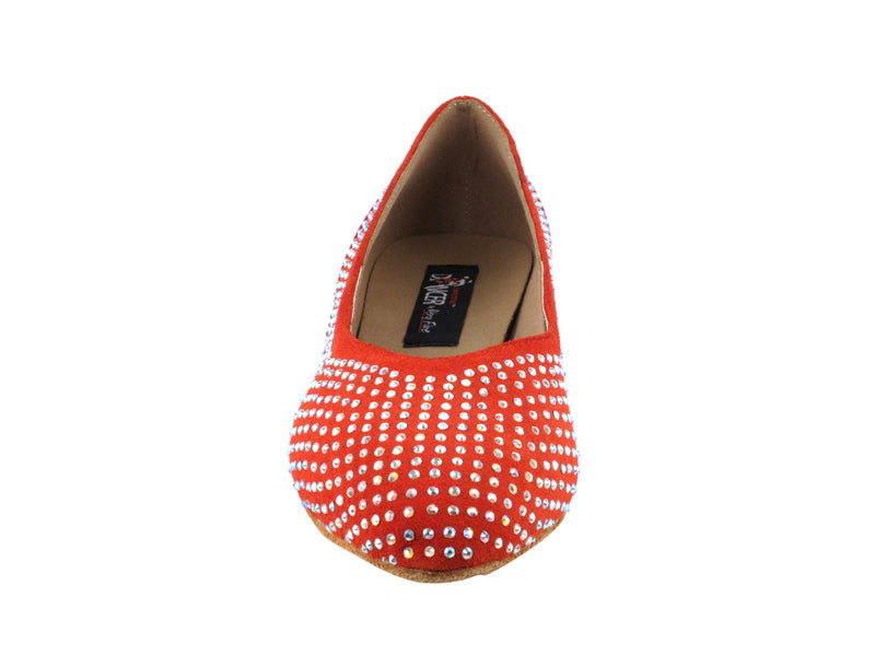 CD5506 Red Suede & Satin Cuban Heel