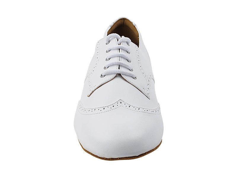 PP301 White Leather with 1" Standard heel in the photo