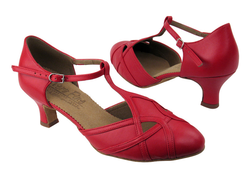 S3801 BB10 Red Leather with 2" Slim Cuban heel in the photo