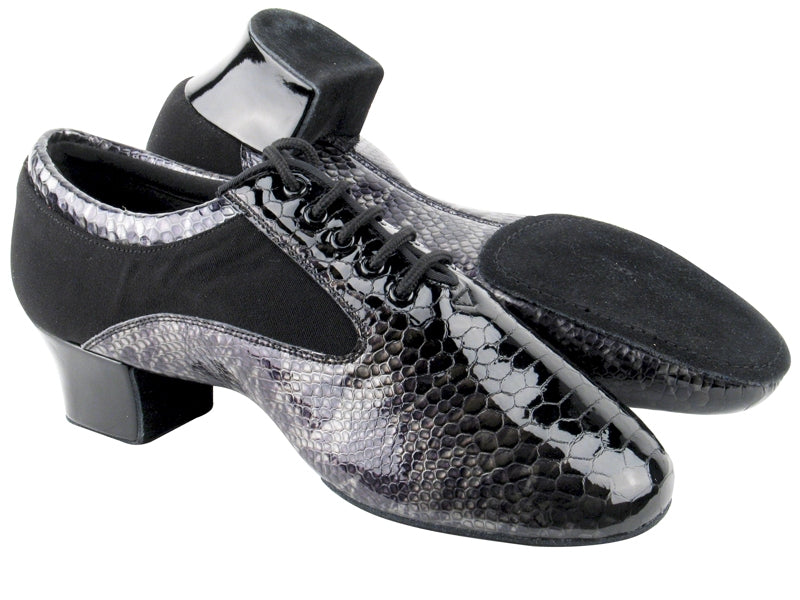 S445 Black Snake Patent with 1.5" heel in the photo