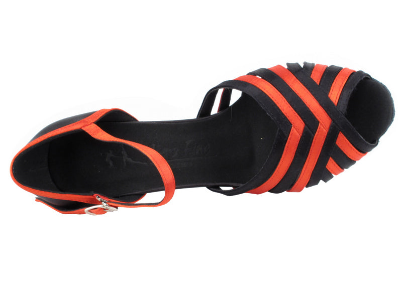 SERA1388 Black Satin & Red Satin