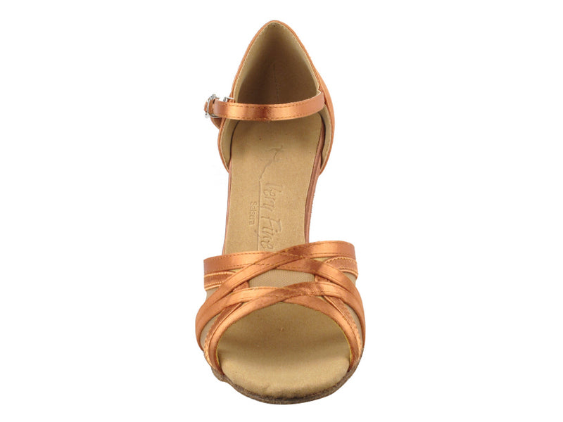 SERA1398 Tan Satin & Flesh Mesh