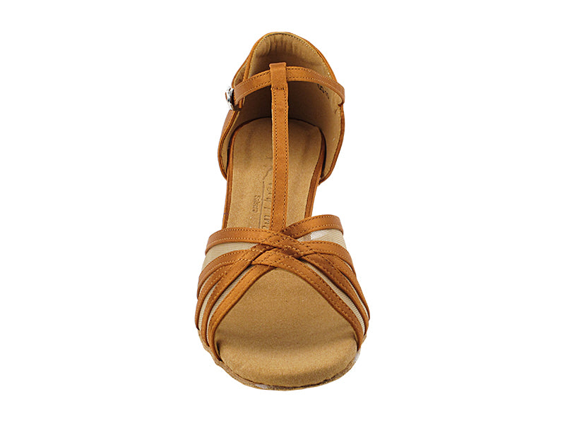 SERA16612 Dark Tan Satin with 2.5" heel (2040) in the photo