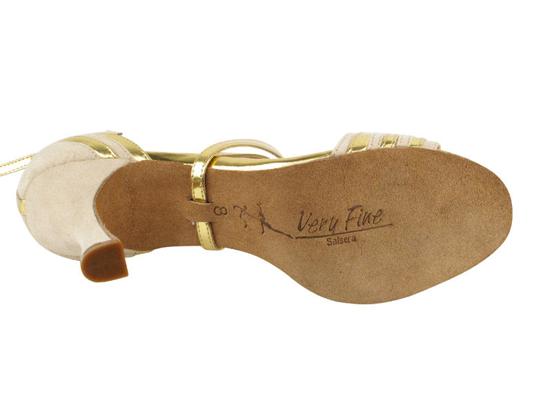 SERA1700 Beige Nubuck & Gold Trim