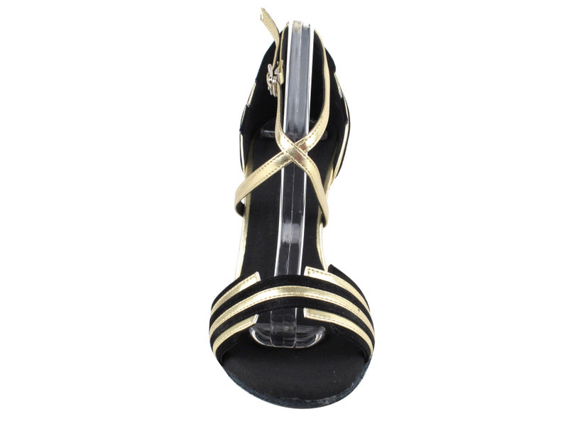 SERA1700 Black Suede & Light Gold Trim