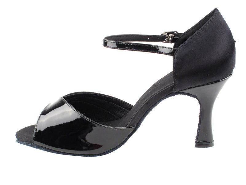 SERA3710 Black Satin & Black Patent Trim
