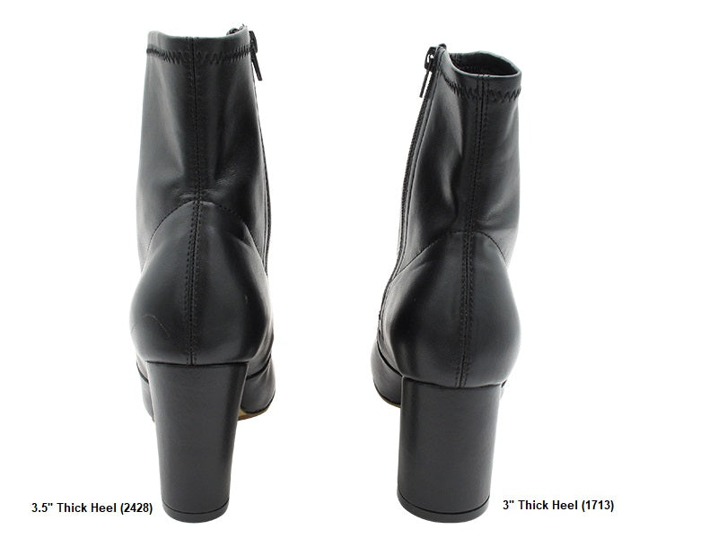 VFBoot Holly Black Leather with 3" Thick Heel in the photo
