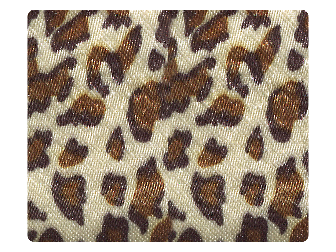 07 Beige Leopard Satin Fabric Swatch