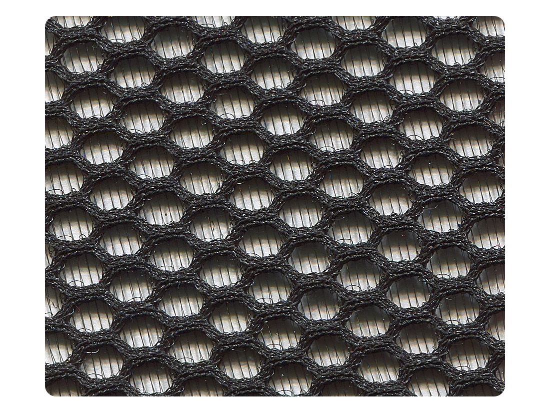 134 Black Hexagonal Mesh Fabric Swatch