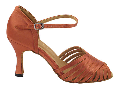 1388LEDSS Dark Tan Satin  3&quot; Heel (5059) in the photo