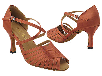 1388X Dark Tan Satin  3&quot; Heel (5059) in the photo