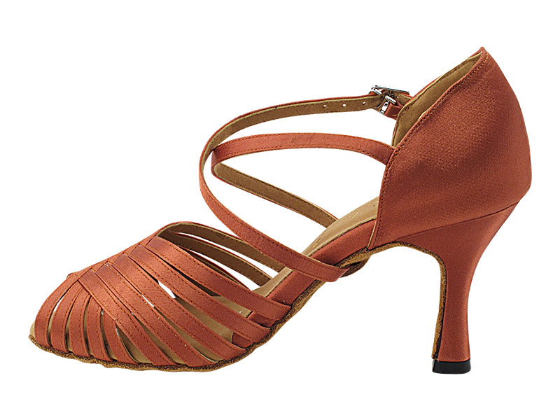 1388X Dark Tan Satin  3&quot; Heel (5059) in the photo