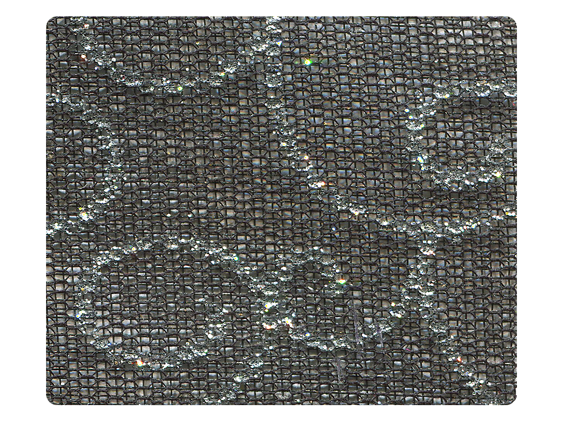 141 Silver Vine Black Mesh Fabric Swatch