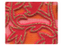 143 Gold Leaf Velvet Red Mesh Fabric Swatch