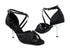 1601 Black Satin with 3" Silver Plated Heel in the photo