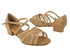 1605FT 220 Beige Brown Leather_Flesh Mesh with 1" Women Heel in the photo