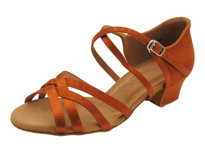 1606G Dark Tan Satin with 1.5" heel in the photo