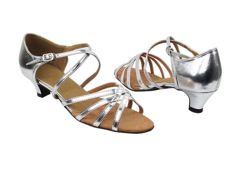 1606 55 Silver PU with 1.3&quot; Cuban Heel in the photo with 1.3&quot; Cuban Heel in the photo